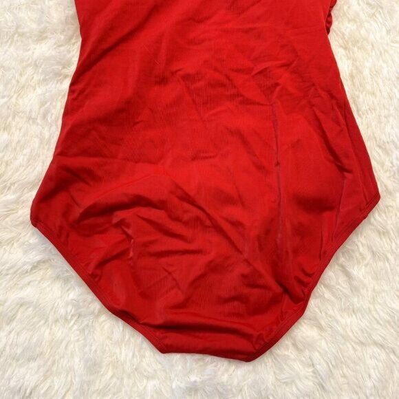 Jantzen Classics Red Ruched Front One Piece Swimsuit - Picture 6 of 9